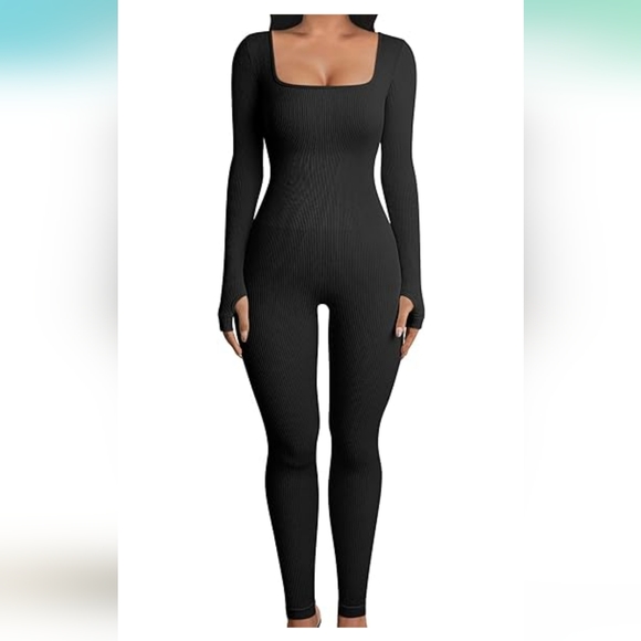 Amazon Pants - Ribbed Long Sleeve Jumpsuit L